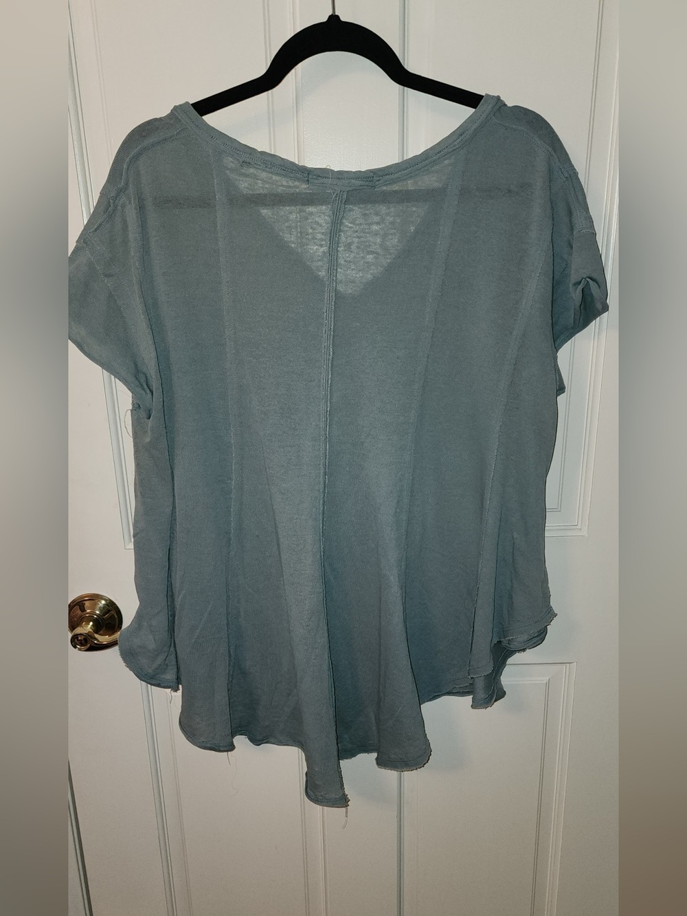 We The Free Dusty Blue V-Neck Layered Top - Picture 2 of 8